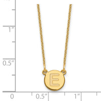 Load image into Gallery viewer, 14KY Tiny Circle Block Letter E Initial Necklace

