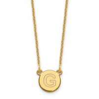 Load image into Gallery viewer, 14KY Tiny Circle Block Letter G Initial Necklace
