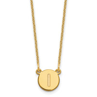Load image into Gallery viewer, 14KY Tiny Circle Block Letter I Initial Necklace
