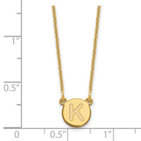 Load image into Gallery viewer, 14KY Tiny Circle Block Letter K Initial Necklace
