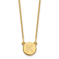 Load image into Gallery viewer, 14KY Tiny Circle Block Letter K Initial Necklace
