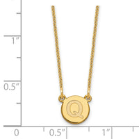 Load image into Gallery viewer, 14KY Tiny Circle Block Letter Q Initial Necklace
