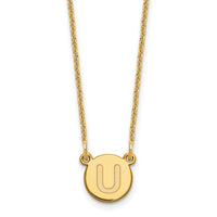 Load image into Gallery viewer, 14KY Tiny Circle Block Letter U Initial Necklace
