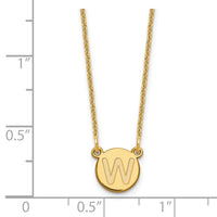 Load image into Gallery viewer, 14KY Tiny Circle Block Letter W Initial Necklace
