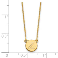 Load image into Gallery viewer, 14KY Tiny Circle Block Letter Z Initial Necklace
