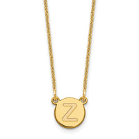 Load image into Gallery viewer, 14KY Tiny Circle Block Letter Z Initial Necklace
