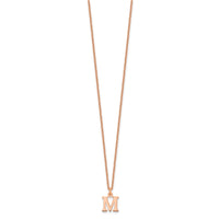 Load image into Gallery viewer, 14k Rose Gold Cutout Letter M Initial Necklace
