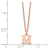 Load image into Gallery viewer, 14k Rose Gold Cutout Letter M Initial Necklace
