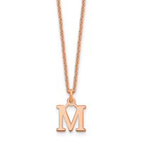 Load image into Gallery viewer, 14k Rose Gold Cutout Letter M Initial Necklace
