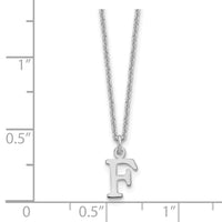 Load image into Gallery viewer, 14KW Cutout Letter F Initial Necklace
