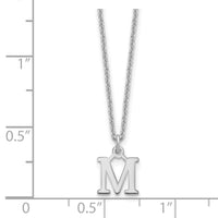 Load image into Gallery viewer, 14KW Cutout Letter M Initial Necklace
