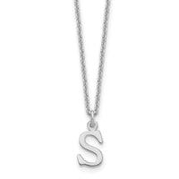 Load image into Gallery viewer, 14KW Cutout Letter S Initial Necklace
