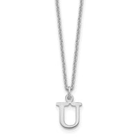 Load image into Gallery viewer, 14KW Cutout Letter U Initial Necklace
