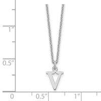 Load image into Gallery viewer, 14KW Cutout Letter V Initial Necklace
