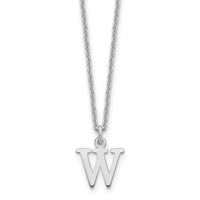 Load image into Gallery viewer, 14KW Cutout Letter W Initial Necklace
