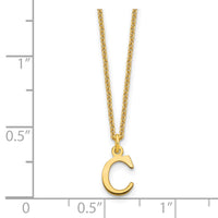 Load image into Gallery viewer, 14KY Cutout Letter C Initial Necklace
