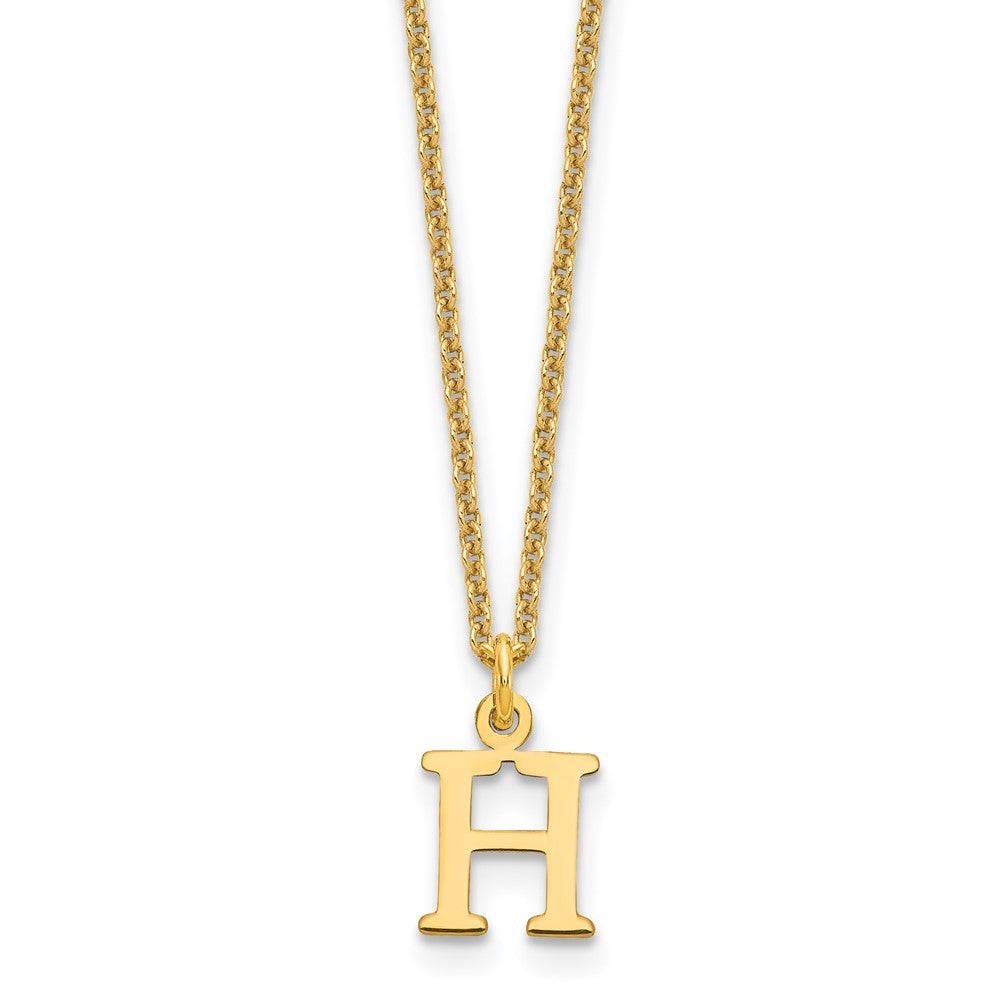 14KY Cutout Letter H Initial Necklace