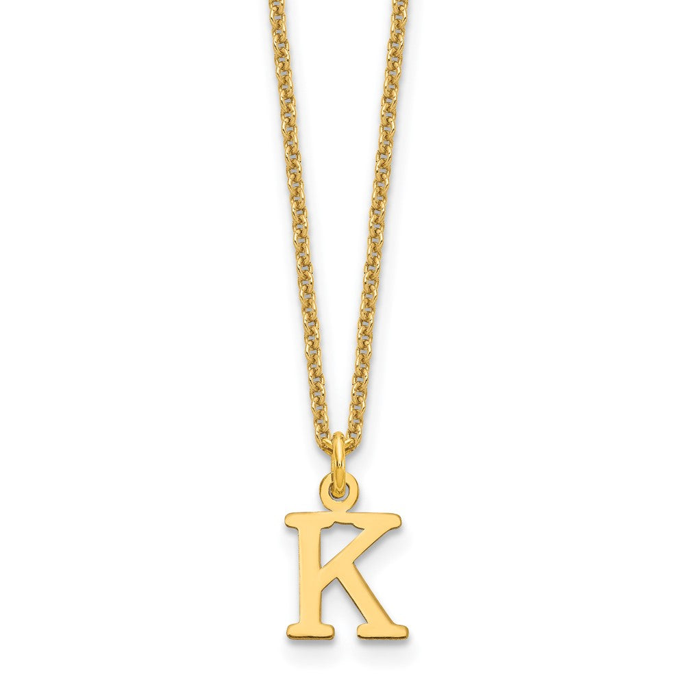 14KY Cutout Letter K Initial Necklace