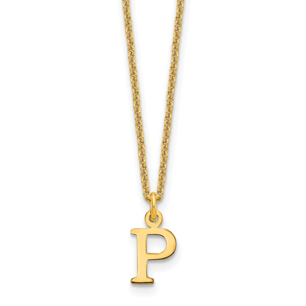 14KY Cutout Letter P Initial Necklace