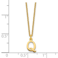 Load image into Gallery viewer, 14KY Cutout Letter Q Initial Necklace

