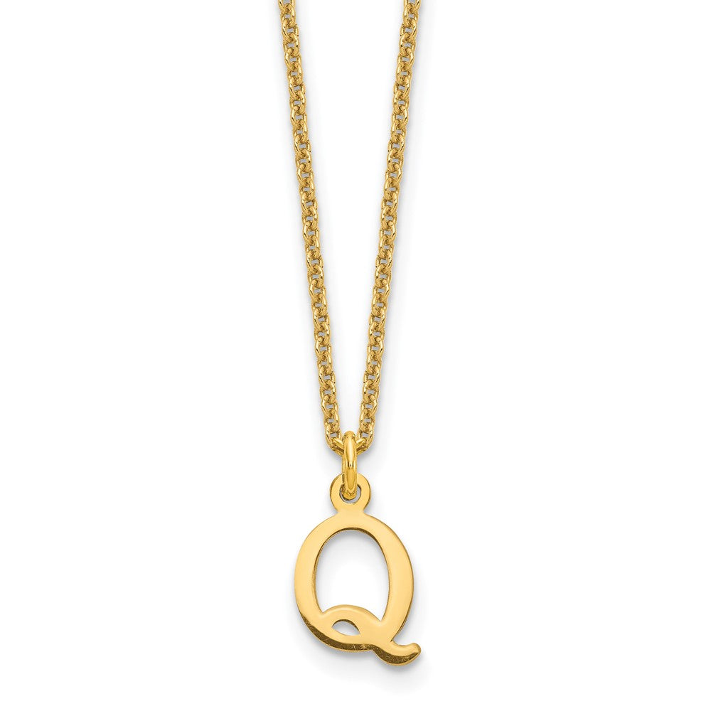 14KY Cutout Letter Q Initial Necklace