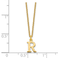 Load image into Gallery viewer, 14KY Cutout Letter R Initial Necklace
