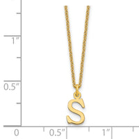 Load image into Gallery viewer, 14KY Cutout Letter S Initial Necklace
