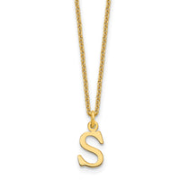 Load image into Gallery viewer, 14KY Cutout Letter S Initial Necklace
