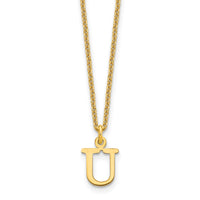 Load image into Gallery viewer, 14KY Cutout Letter U Initial Necklace
