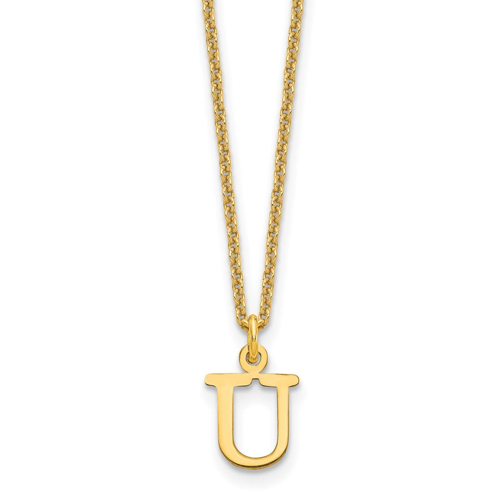 14KY Cutout Letter U Initial Necklace