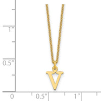 Load image into Gallery viewer, 14KY Cutout Letter V Initial Necklace
