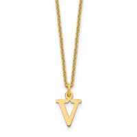 Load image into Gallery viewer, 14KY Cutout Letter V Initial Necklace
