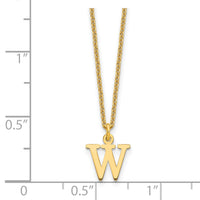 Load image into Gallery viewer, 14KY Cutout Letter W Initial Necklace
