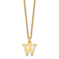 Load image into Gallery viewer, 14KY Cutout Letter W Initial Necklace
