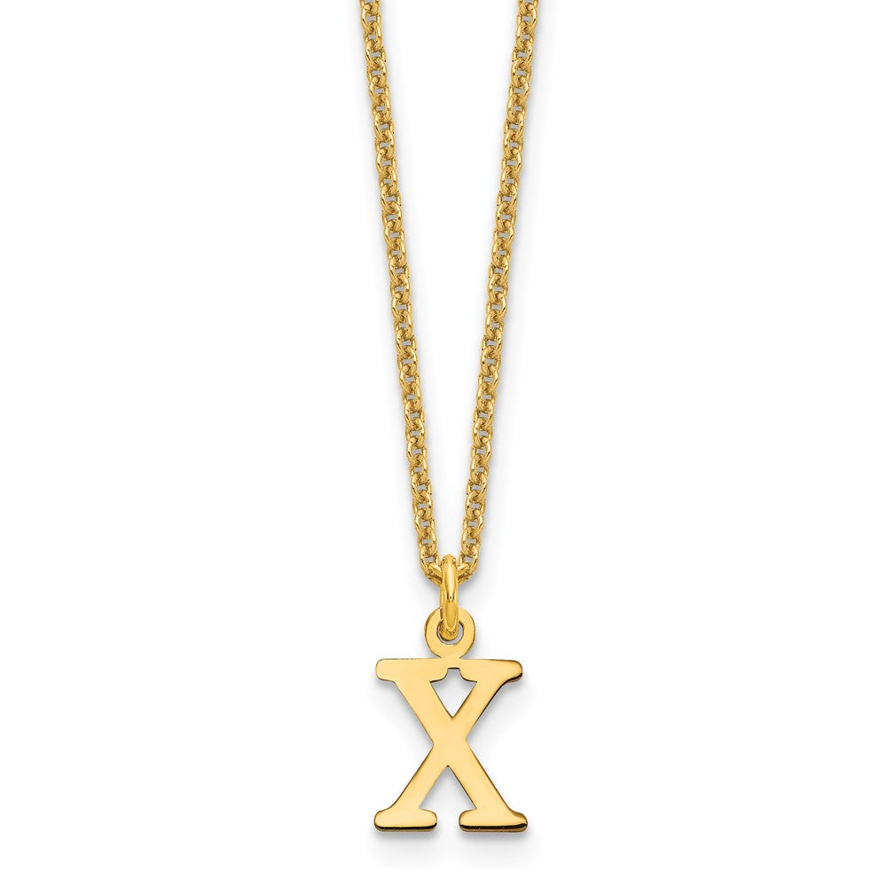 14KY Cutout Letter X Initial Necklace