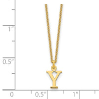Load image into Gallery viewer, 14KY Cutout Letter Y Initial Necklace
