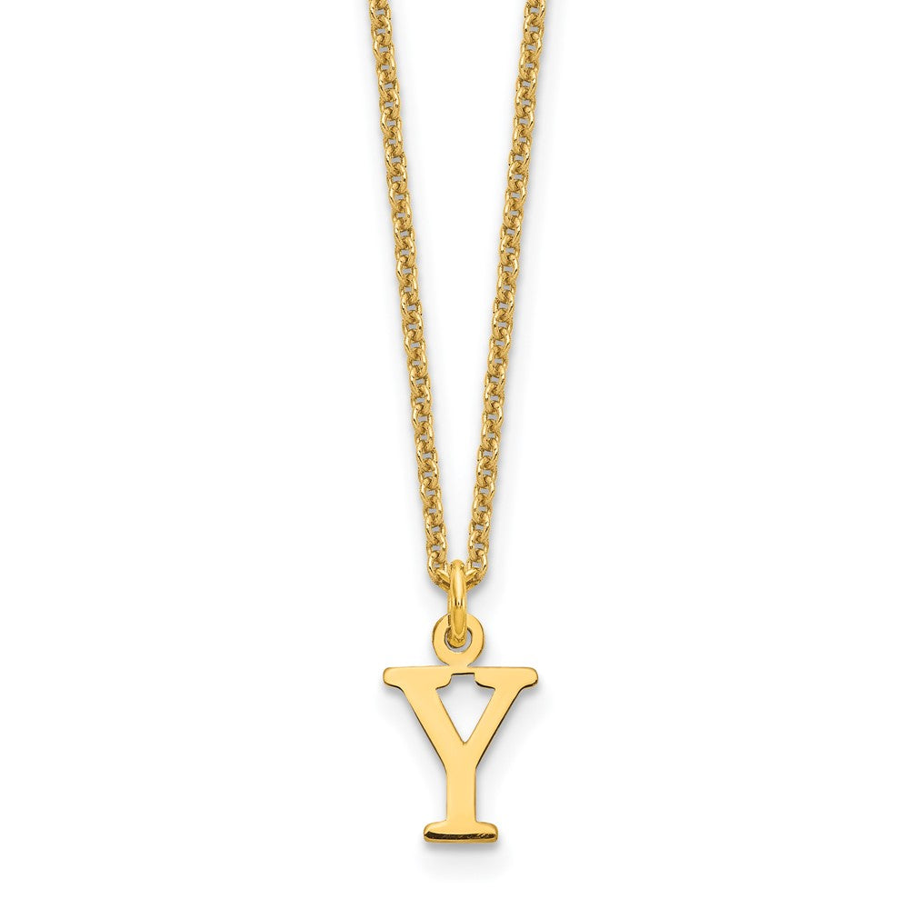 14KY Cutout Letter Y Initial Necklace