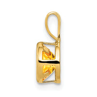Load image into Gallery viewer, 14k 6mm Citrine bezel pendant
