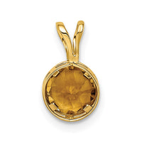 Load image into Gallery viewer, 14k 6mm Citrine bezel pendant
