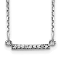Load image into Gallery viewer, 14k White Gold Diamond Tiny Bar Necklace
