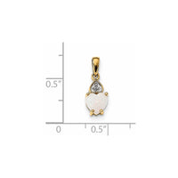 Load image into Gallery viewer, 14k Diamond and Opal Polished Heart Pendant
