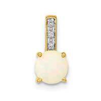 Load image into Gallery viewer, 14k Diamond and Opal Polished Pendant
