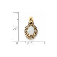 Load image into Gallery viewer, 14k Austrian Opal and Diamond Pendant
