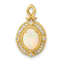 Load image into Gallery viewer, 14k Austrian Opal and Diamond Pendant
