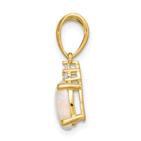 Load image into Gallery viewer, 14k Austrian Opal and Diamond Pendant
