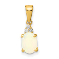 Load image into Gallery viewer, 14k Austrian Opal and Diamond Pendant
