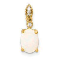 Load image into Gallery viewer, 14k Austrian Opal and Diamond Pendant
