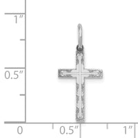 Load image into Gallery viewer, 14K White Gold Laser Designed Cross Charm
