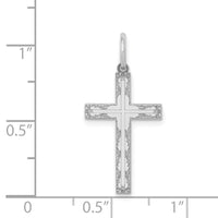 Load image into Gallery viewer, 14K White Gold Laser Designed Cross Pendant
