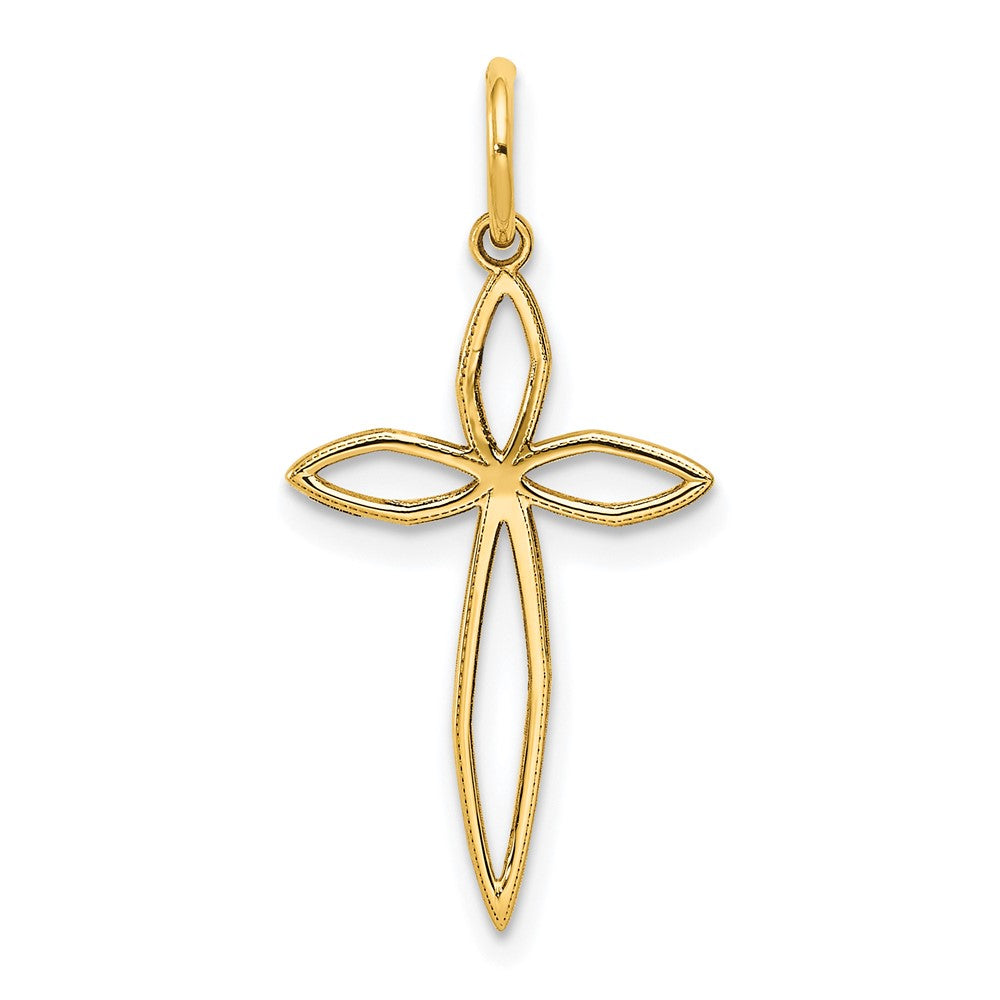 14K Laser Designed Passion Cross Charm